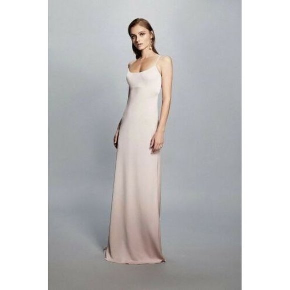 BCBGMAXAZRIA Fae Sleeveless Lace-Up satin Gown dress 387$ size 12 - Picture 1 of 5